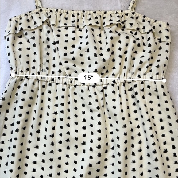 J.Crew Factory Candace Ink Dot Spaghetti Strap Dress White Black Polka Dot M - Picture 6 of 10